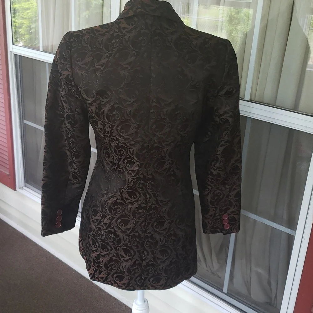 JENNIMAX Elegant‎ Brown Floral Patterned Women's Jacket